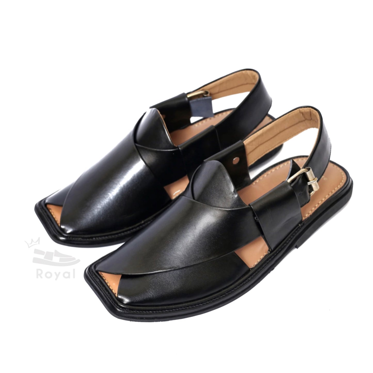 Black Peshawri chappal