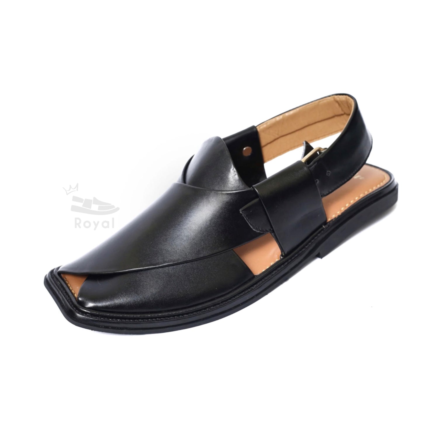 Black Peshawri chappal