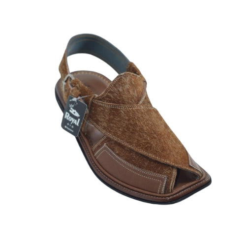 Brown Sabar Suede Peshawari Chappal